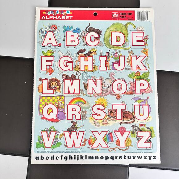 Vintage 1990s Golden Alphabet Tray Puzzle - Retro - Picture 2 of 4